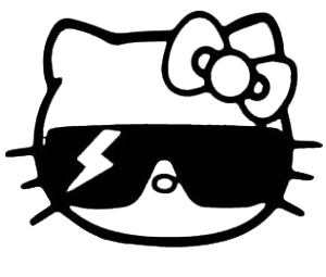 Hello Kitty with Sun Glasses Vinyl Decal