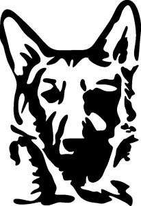 German Shepard Head Silhouette Decal