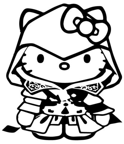 Hello Kitty Assassins Creed Decal