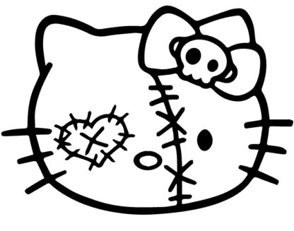 Hello Kitty Zombie Patch head Decal