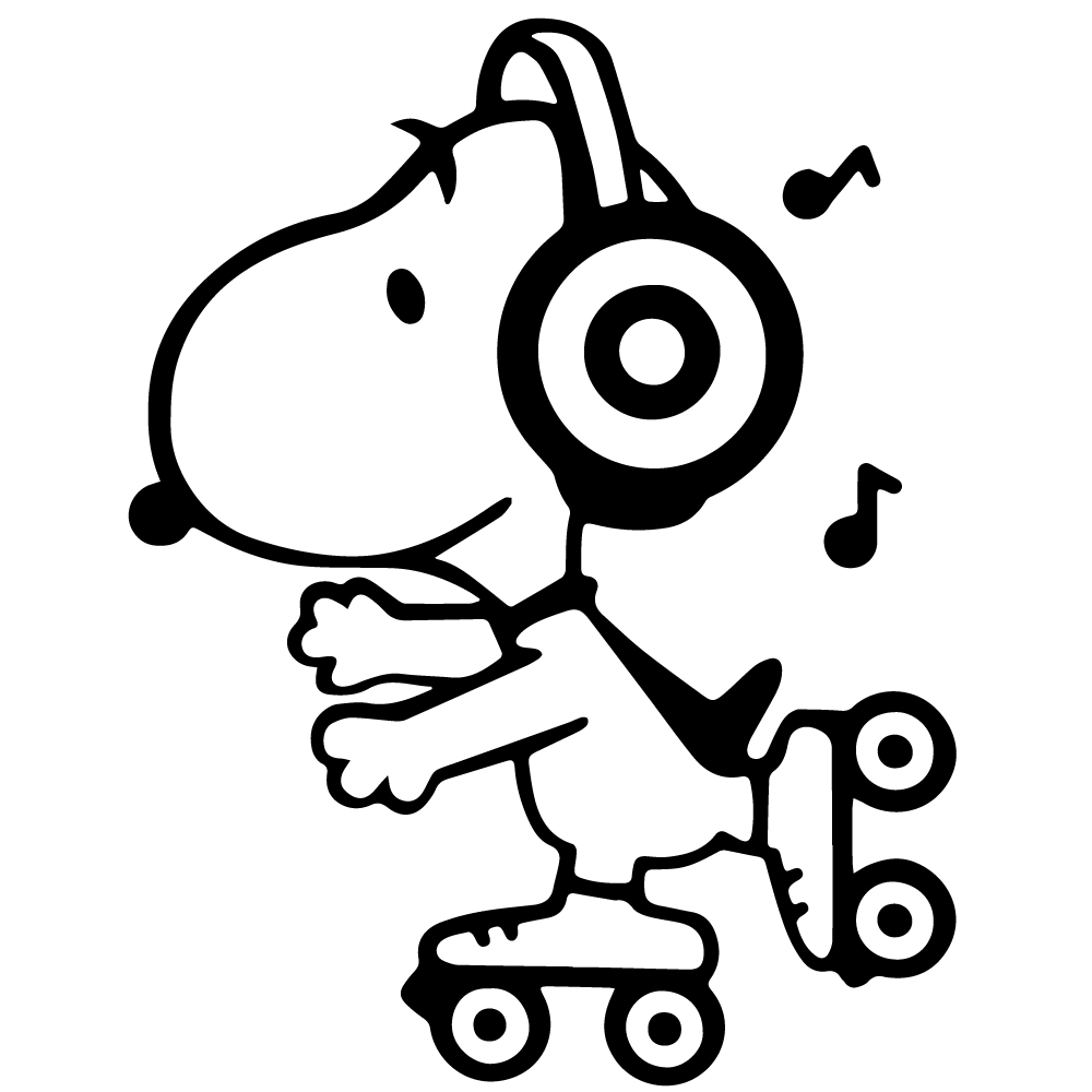 Skating Music Snoopy Decal